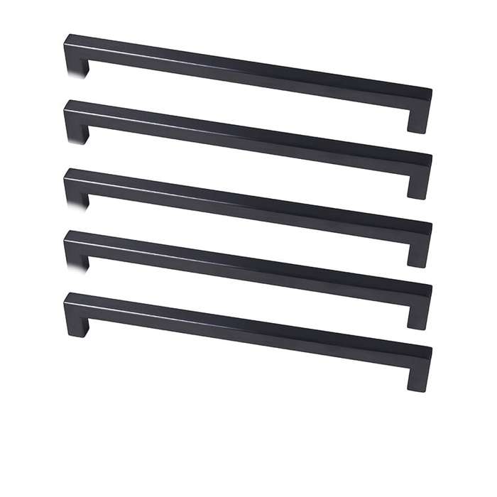 ROCO Cupboard Handle Bar Hollow Square Matt Black 288mm ( 5 Pack )