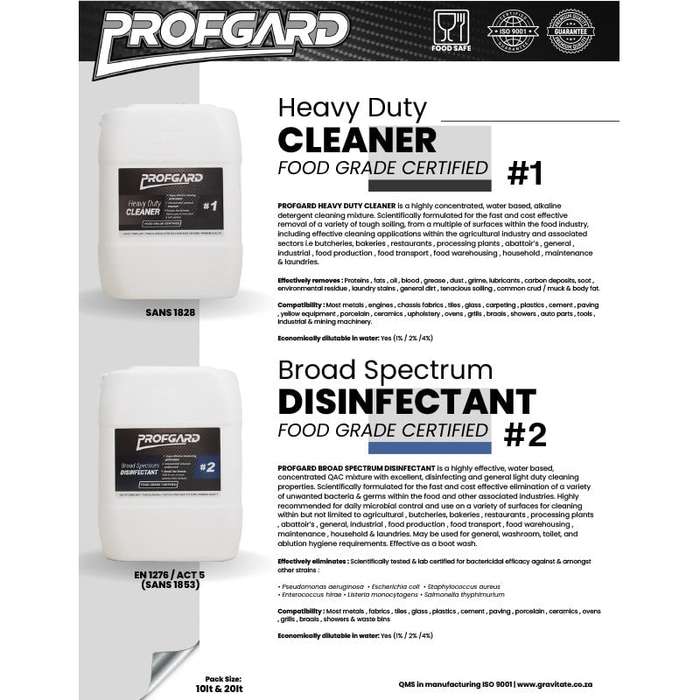 PROFGARD #2 Broad Spectrum Disinfectant Food Grade 10 Litre