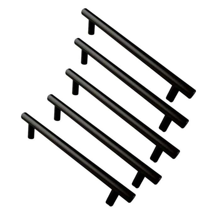 ROCO Cupboard Handle Bar Hollow Black 160mm x 12mm ( 5 Pack )