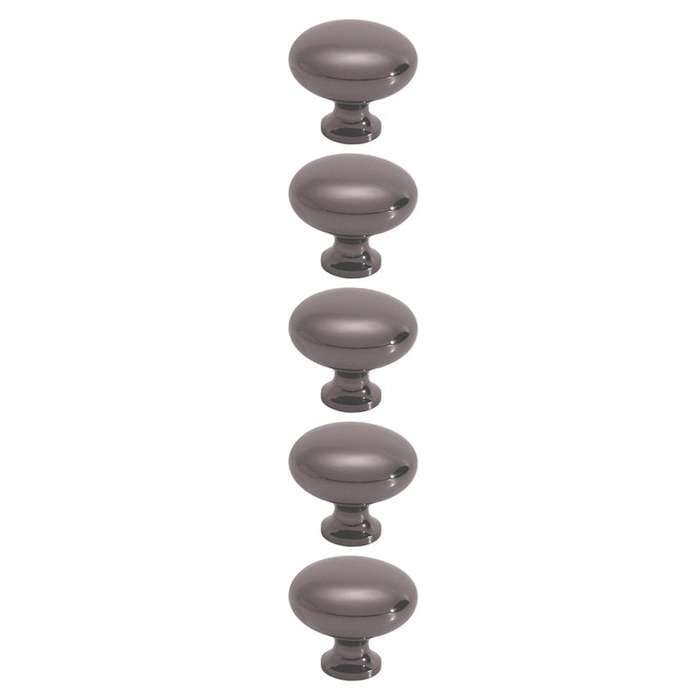 ROCO Small Base Drawer Knob Black Nickel 32mm ( 5 Pack )