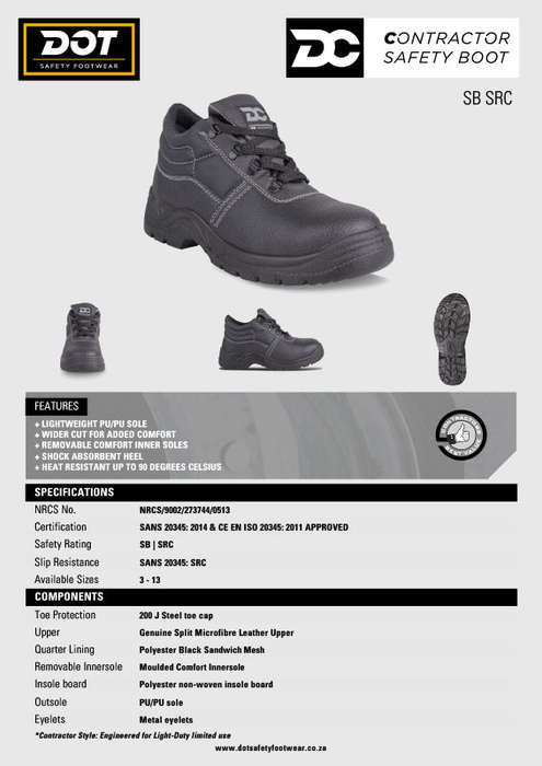 DOT SAFETY Contractors Steel Toe Boots