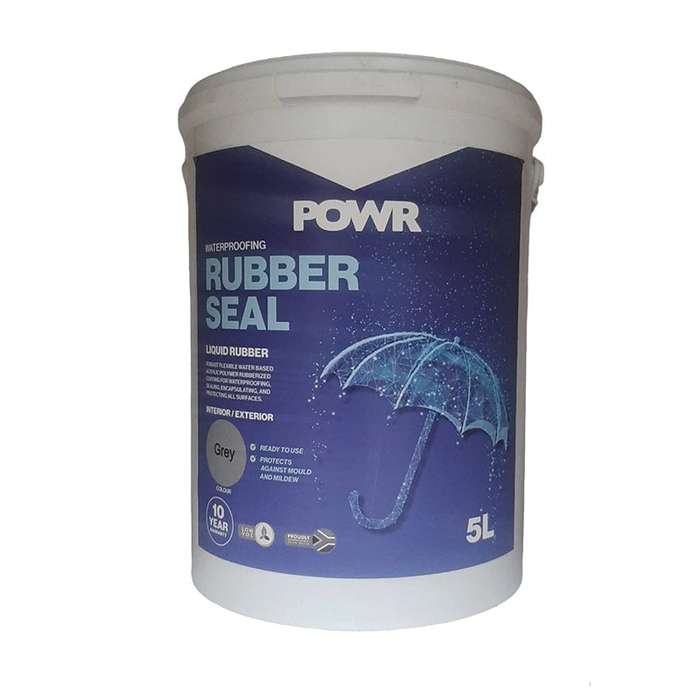 POWR Rubber Seal Waterproofing Coating Light Grey 5 Litre