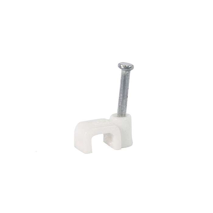 RUWAG Cable Clip Flat White 8mm ( Pack of 100 )