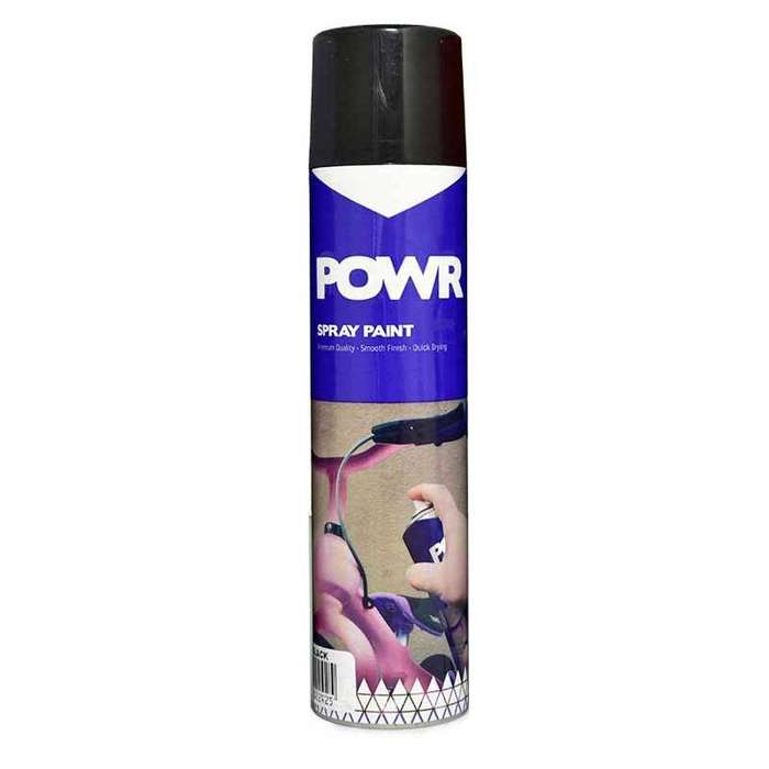 POWR Spray Paint STD 300ml Black Satin