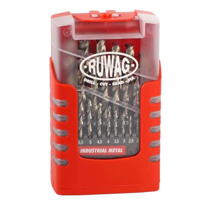 RUWAG 25 Piece Industrial Metal Drill Bit Set 1-13mm