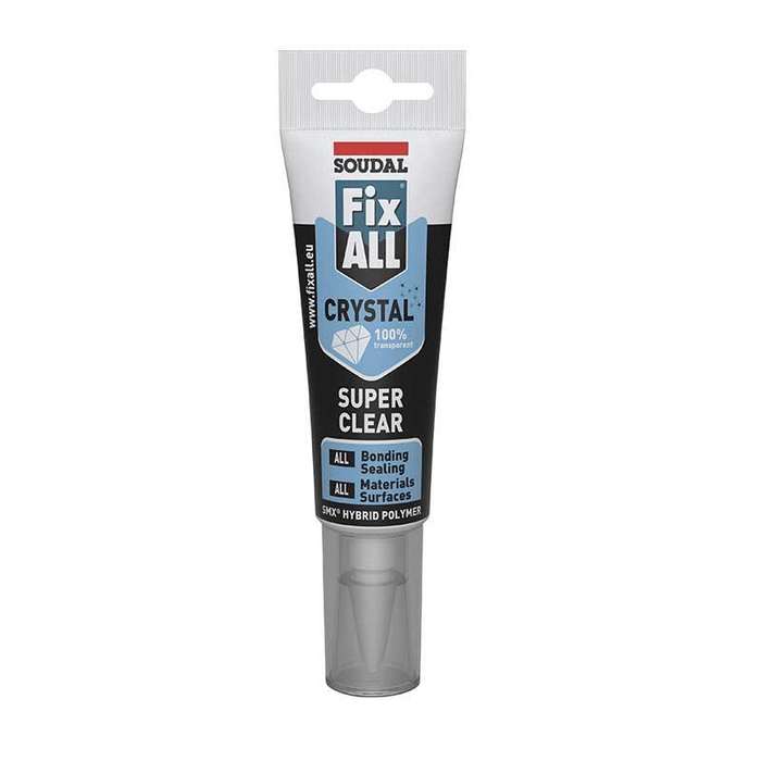 SOUDAL Fix All Crystal Flexible Adhesive Sealant Tube Super Clear 125ml