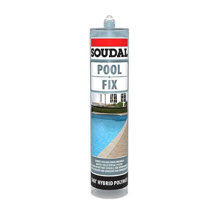 SOUDAL Pool Fix Transparent Blue Polymer Hybrid Sealant Adhesive 290ml