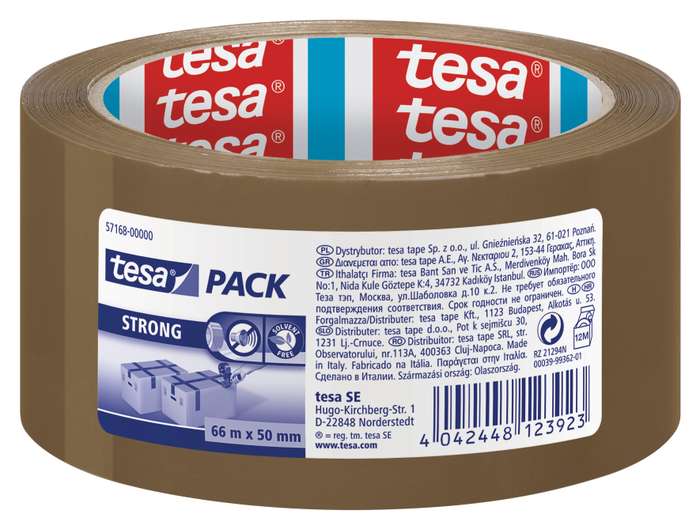 TESA Packaging Tape Strong PP 66m x 50mm Chamois
