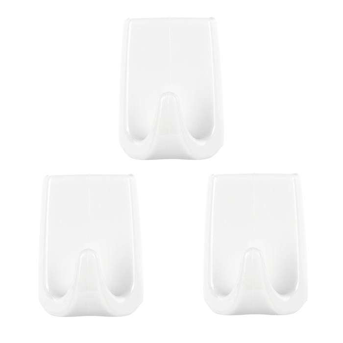 TESA Permanent Hooks Rectangular Small 3 Hooks/ 4 Strips White