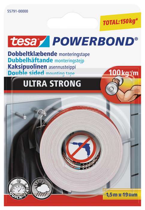 TESA Powerbond Mounting Tape Ultra Strong 1.5m x 19mm