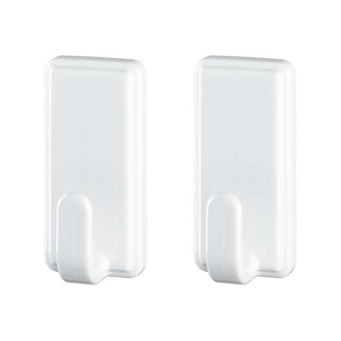 TESA Powerstrips Hooks Large Rectangular Classic 2 Hooks/4 Strips White