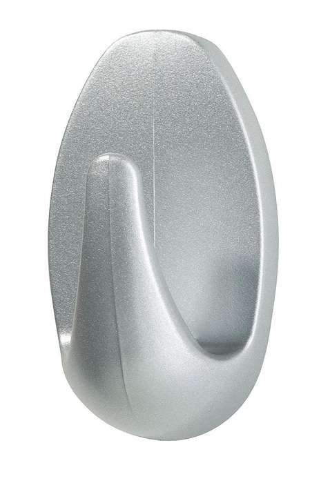 TESA Powerstrips Hooks Small Oval 3 Hooks/4 Strips Chrome Matt