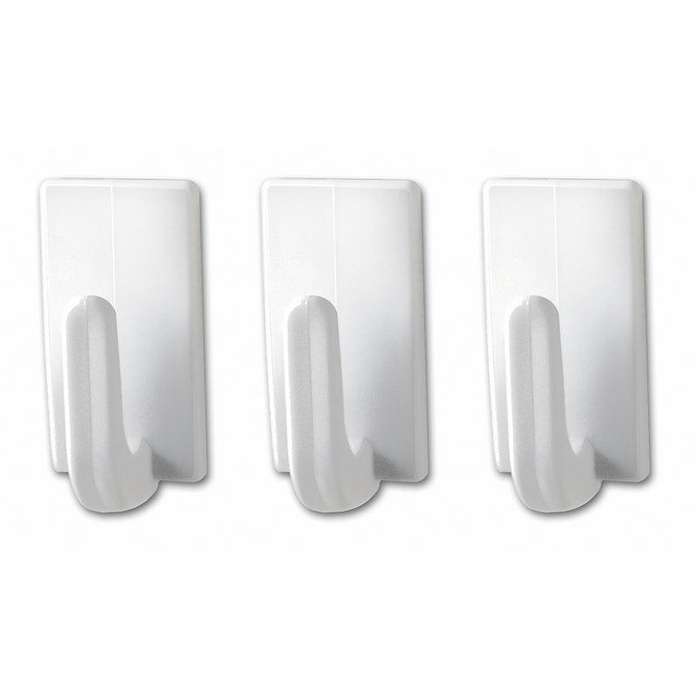 TESA Powerstrips Hooks Small Rectangular Classic 3 Hooks/ 4 Strips White