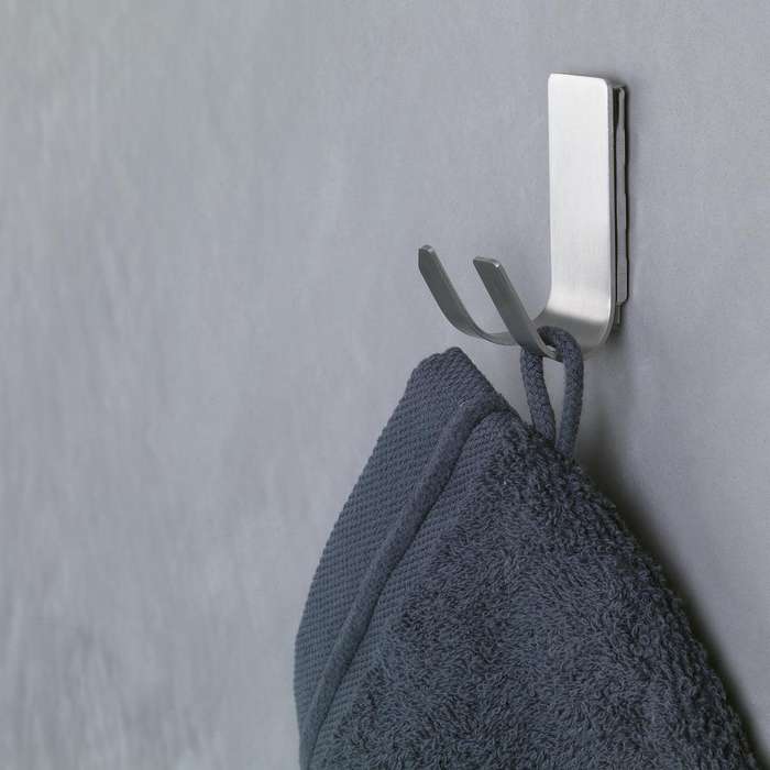 TESA Powerstrips Waterproof Razor Holder 1 Hook/2 Strips Stainless Steel