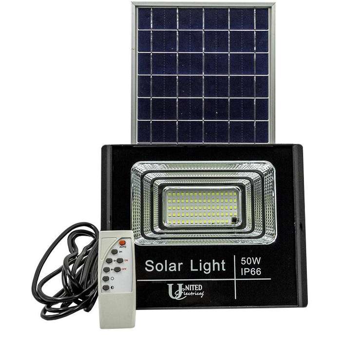 United Electrical Floodlight With Solar Aluminum 50w Led