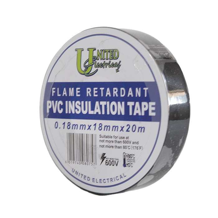 United Electrical Pvc Insulation Tape 0.18mm X 18mm X 20m - Black