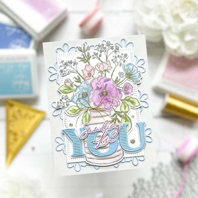 Pinkfresh - Inky Bouquet Layering