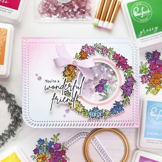 Pinkfresh - Rainbow Daisies Layering