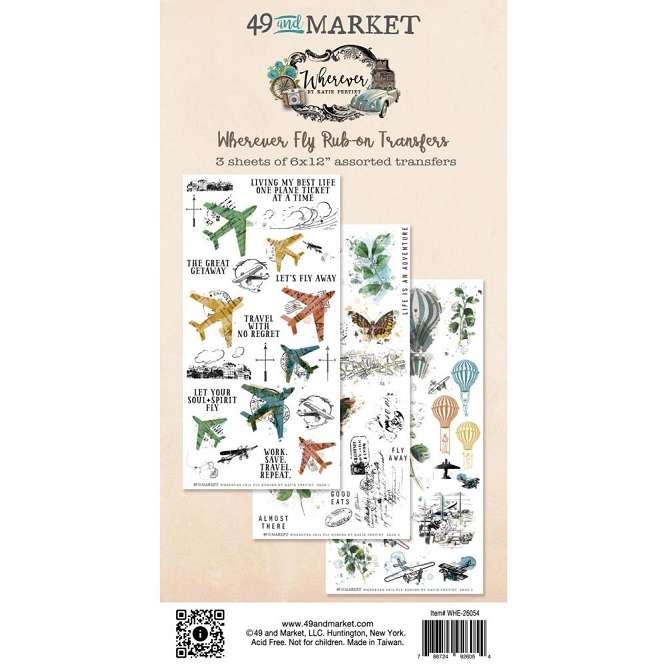 49 & Market - Fly Wherever Rub-Ons 6"X8"