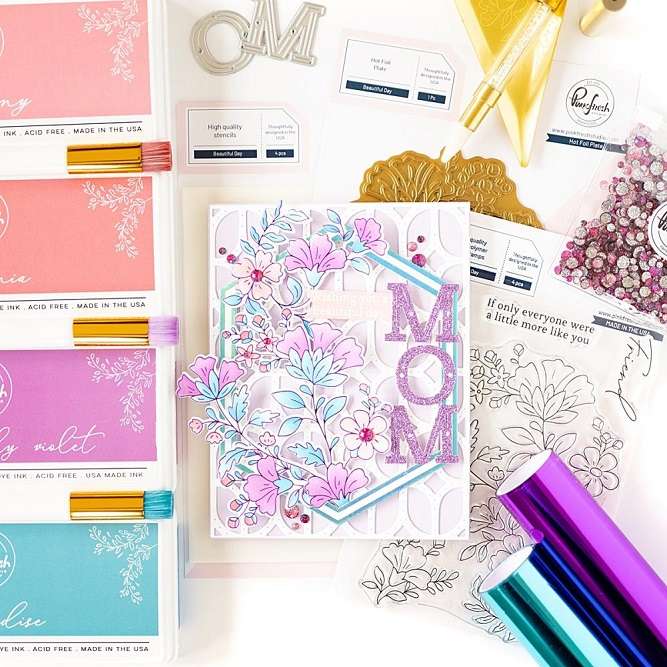 Pinkfresh - Beautiful Day Stencils