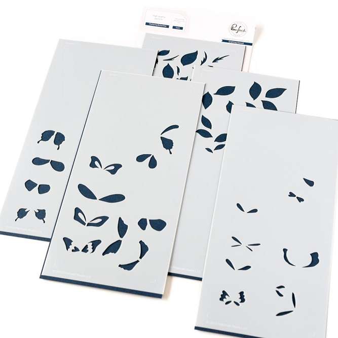 Pinkfresh - Fluttering Butterflies Stencils
