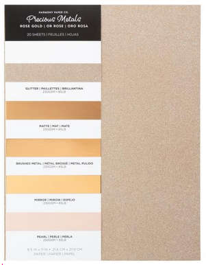 Harmony - Precious Metals Cardstock 20/Pkg - Rose Gold