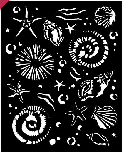 Stamperia Thick stencil 20X25 - Silent Sea starfish
