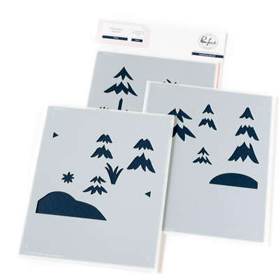 Pinkfresh stencils - Trees