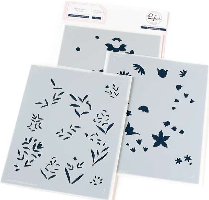 Pinkfresh - Print Shop Modern Botanicals Stencils