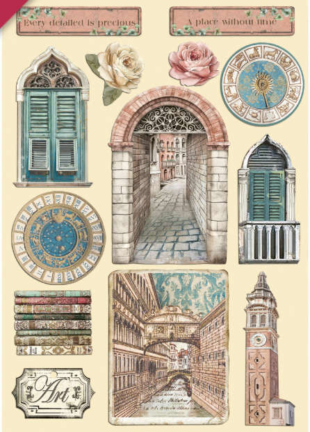 Stamperia - Colored Wooden shape A5 - Venice City of Art