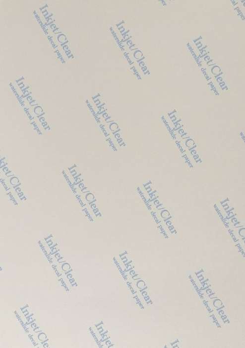 Waterslide Decal paper (for inkjet) - Clear