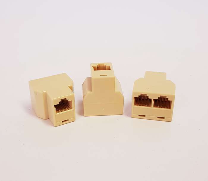 2 x RJ45 (Female) to 1 x RJ45 (Female) coupler ADAPTOR