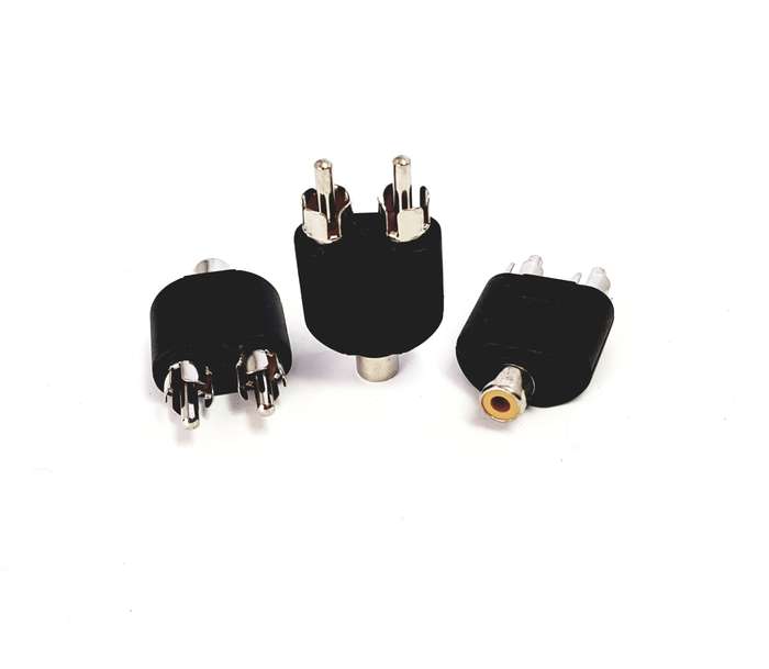 Adaptor 2 x RCA (Male) to 1 x RCA (Female)