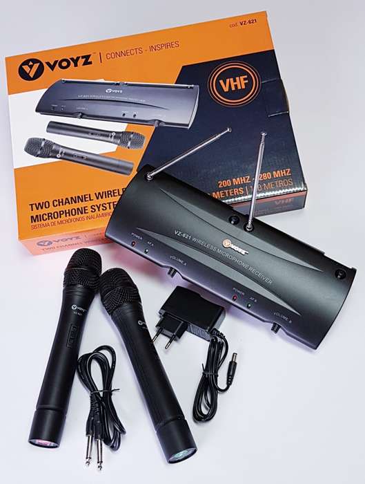 Professional VHF Wireless Dual Handheld Microphone System