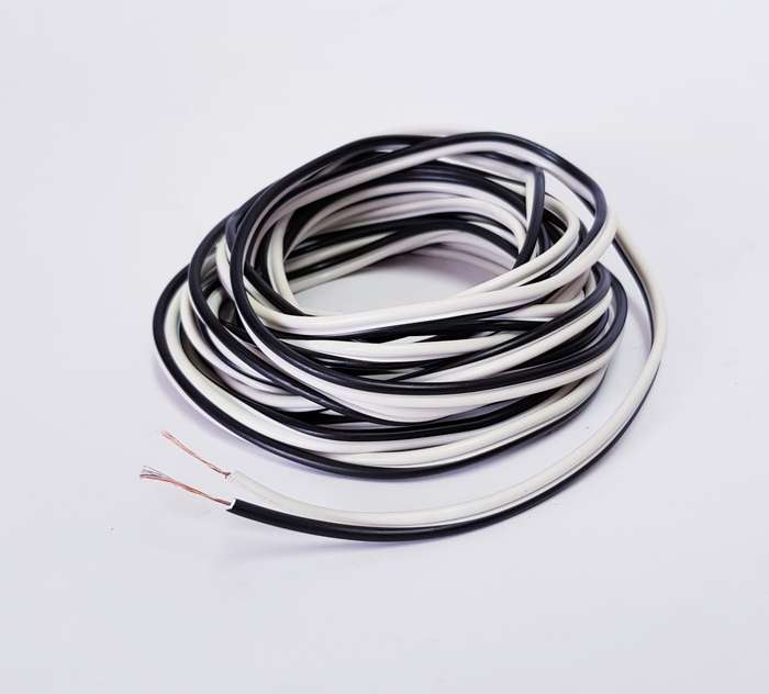 Twin Flex Speaker Cable (5m) - White/Black,0.5mm Ripcord