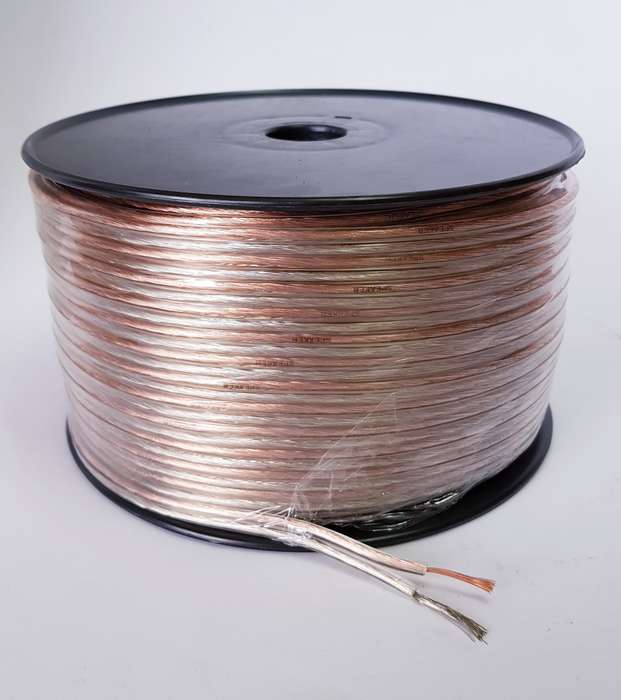Twin Flex Speaker Cable (100m) - Clear, 4mm Ripcord