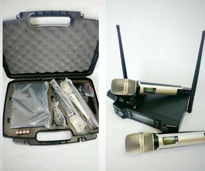 Dual UHF Wireless Handheld Microphone System with Digital Display