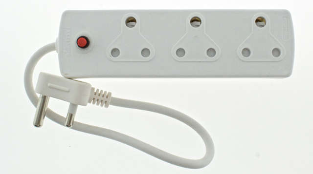 3Way Power Multiplug with Cord   3 × 3Pin Sockets