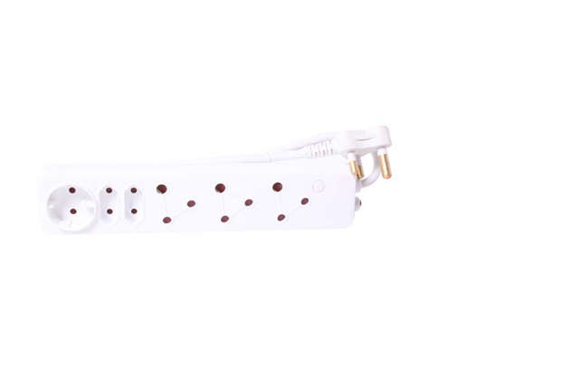 6Way Power Multiplug with Cord  (3 × 3Pin, 2 × 2Pin, 1 × Schuko Outlet)