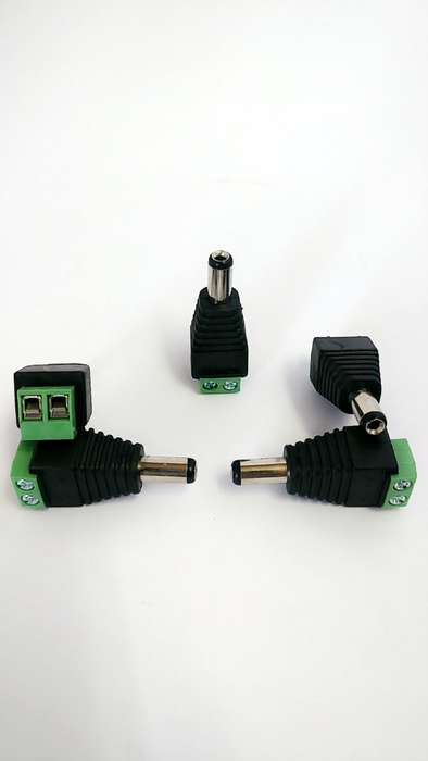DC Power Connector Male (5.5mm x 2.1mm) for CCTV Camera  Screw Terminal (2 Pack)