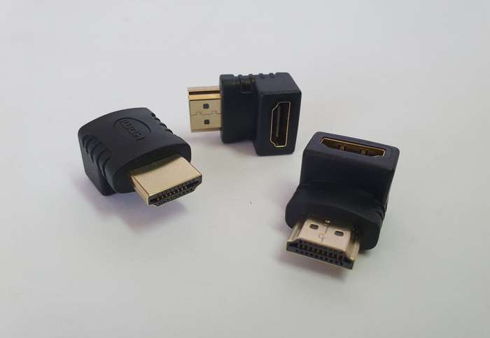HDMI (Male) to HDMI (Female) - Right Angle Adapter (90°)