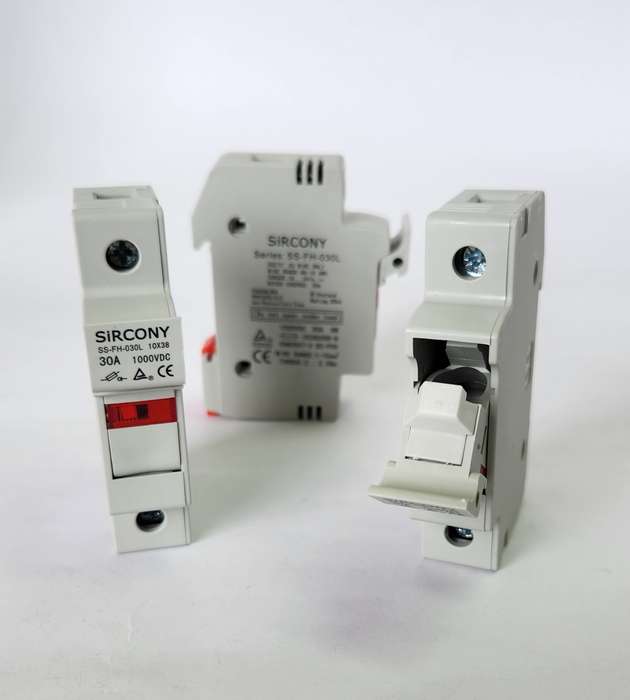Solar Fuse Holder with Warning LED  10x38mm, 30A, 1000VDC