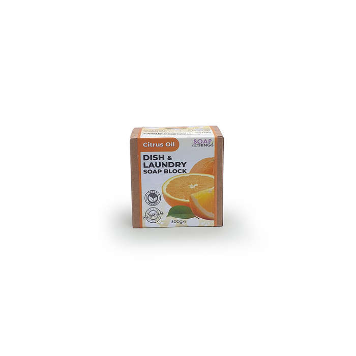 Dish & Laundry Soap Block, Citrus Essential Oils Natural Cleansing Soap Bar