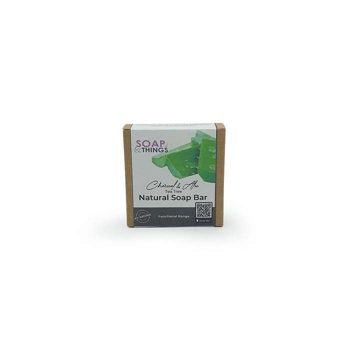 Charcoal & Aloe Soap Bar, Tea Tree Essential Oil Natural Handmade Soap