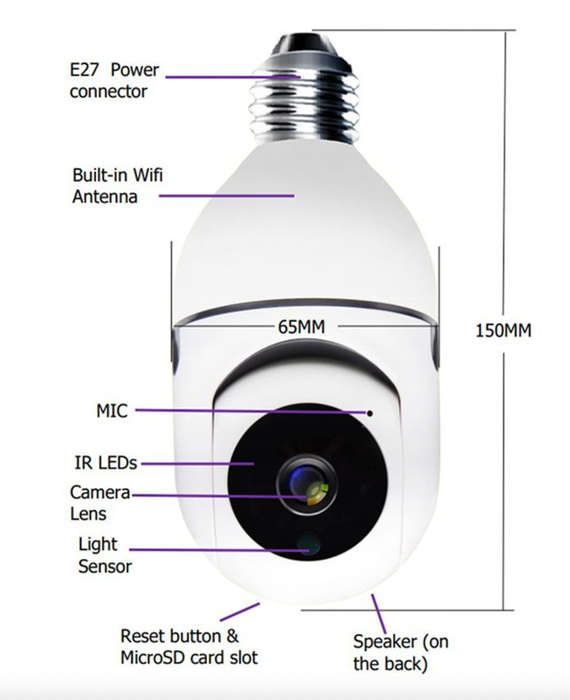 360 Degree 1080P Wireless Panoramic Home Security WiFi Smart Camera