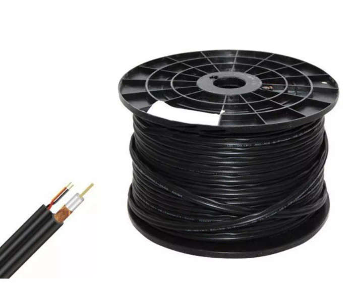 CCTV Cable Coax BNC RG59 & Power Adaptor - 100m