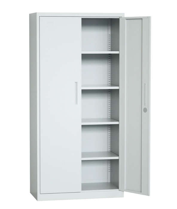 Steel Swing Door Inner Handle Filing Cabinet Storage Cupboard - Light Grey