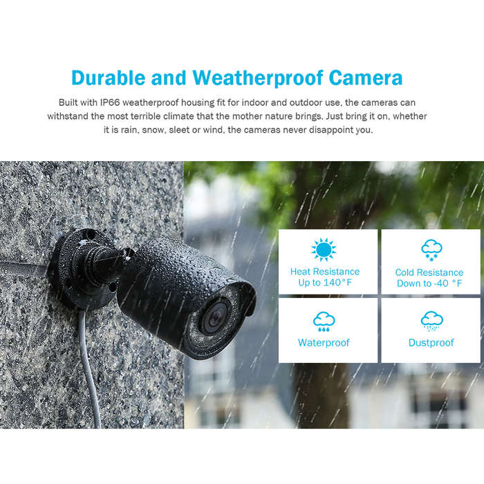 ANNKE 8CH (5 IN 1) HYBRID DVR + 8 PCS 2MP TVI BULLET CAMERAS