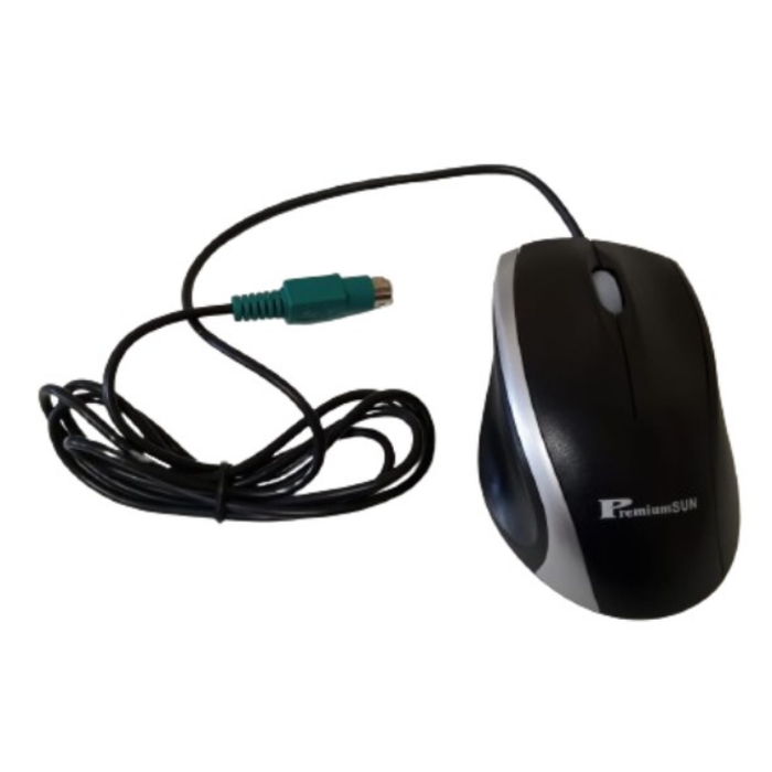 PremiumSun&#x2122; Black and Silver PS/2 Optical Mouse