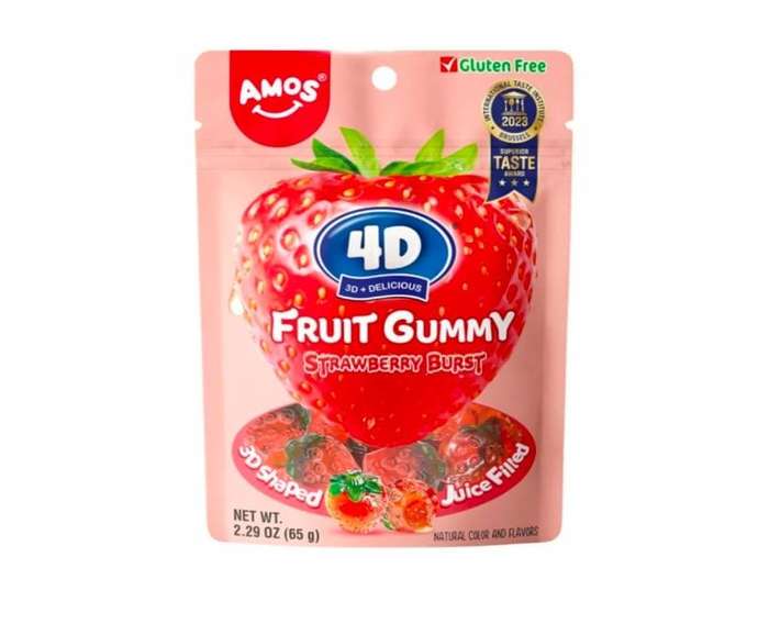Amos Gummies Strawberry 4d